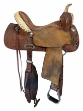SOLD 2026/08/03j 15 Inch Used Billy Cook Sulphur Barrel Saddle Medium Tree 1531