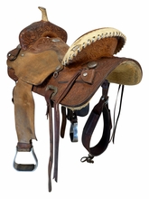 SOLD 2026/08/03j 15 Inch Used Billy Cook Sulphur Barrel Saddle Medium Tree 1531