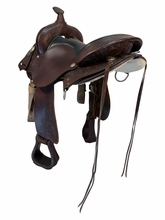SOLD 2026/08/13e  16 Inch Used Circle Y High Horse Round Rock Gaited Trail Saddle Medium Tree 6870