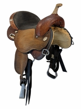 SOLD 2026/08/19  15 Inch Used Circle Y Kelly Kaminski Blaze Barrel Saddle Medium Flex2 Tree 1528