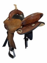 SOLD 2026/08/19  15 Inch Used Circle Y Kelly Kaminski Blaze Barrel Saddle Medium Flex2 Tree 1528