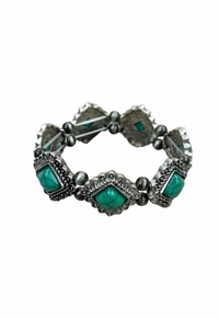 Southwest Style Silver Concho Stretch Bracelet BR230430-02 by Montana West ZDS