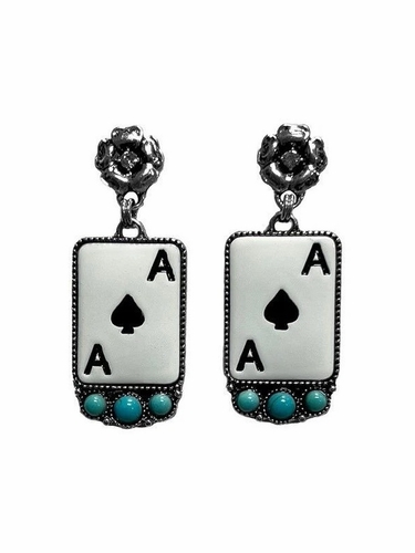 Silver Strike Ladies Earrings Ace Card D460019762