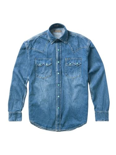 Stetson Turquoise Snap Western Denim Shirt 0465-0031