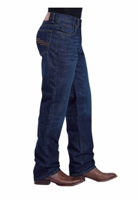 Stetson Mens 1520 Straight Leg Zig Zag Dark Wash Jeans 1520-4074 