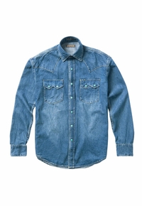 Stetson Turquoise Snap Western Denim Shirt 0465-0031