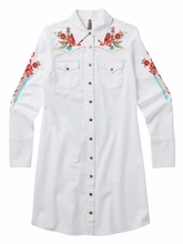 Stetson Women's Embroidered Denim Dress White 057-0565-3003