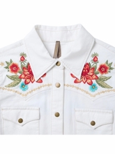 Stetson Women's Embroidered Denim Dress White 057-0565-3003