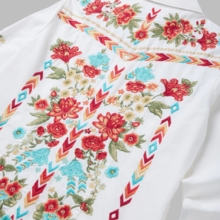 Stetson Women's Embroidered Denim Dress White 057-0565-3003