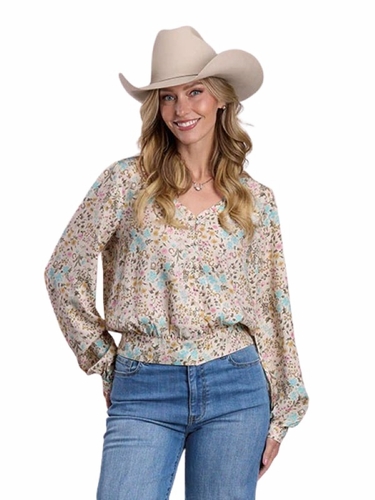 Stetson Womens Prairie Floral Rayon Blouse 0590-3011