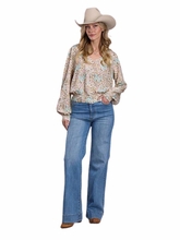 Stetson Womens Prairie Floral Rayon Blouse 0590-3011
