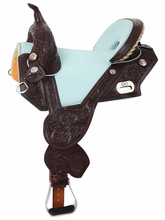 13.5" to 16.5" Circle Y Tammy Fischer Blue Roan Barrel Saddle 1318