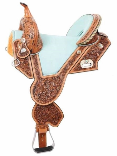 13.5" to 16.5" Circle Y Tammy Fischer Blue Roan Barrel Saddle 1319