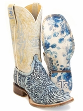 Tin Haul Womens Charmcut Floral Tooled Floral Sole Boot 0007-1572
