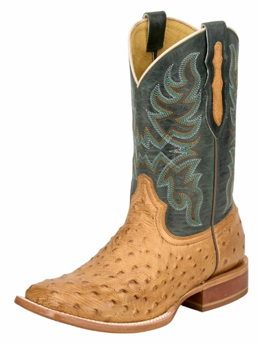 Mens Tony Lama Blaine Forest Green Ostrich Boots RN3571
