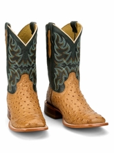 Mens Tony Lama Blaine Forest Green Ostrich Boots RN3571
