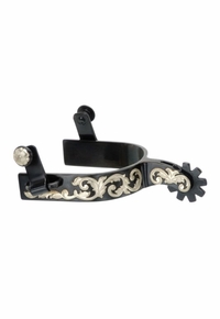 Tough-1 Ladies Spurs with Silver Floral Overlay 78-9712L