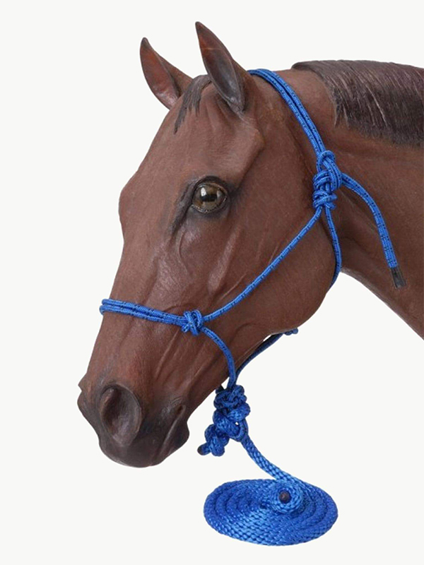 Tough1 Poly Rope Halter W/Knots & 14ft Lead