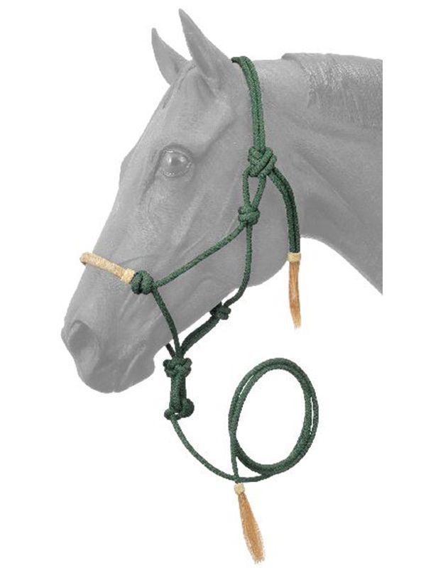 Tough1 Rawhide Noseband Rope Halter w/ Lead