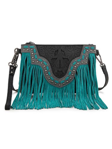 Trinity Ranch Floral Tooled Clutch Crossbody TR194