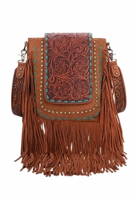 Trinity Ranch Floral Tooled Concealed Carry Crossbody TR181G