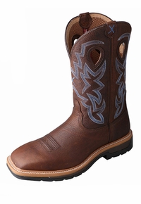Twisted X Men's Cowboy Brown Pebble Steel Toe Work Boots MLCS003