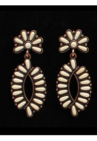 Western Blazin Roxx Earrings Ivory Stone Copper 30458