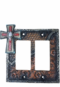 Western Moments Cross Double Switch Plate 94307 ZDS