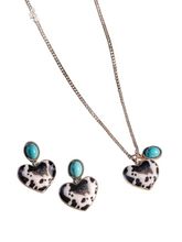 Wrangler Gold Necklace Earrings Set WNS2-1129G