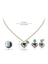 Wrangler Gold Necklace Earrings Set WNS2-1129G