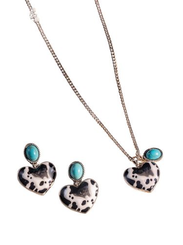 Wrangler Gold Necklace Earrings Set WNS2-1129G