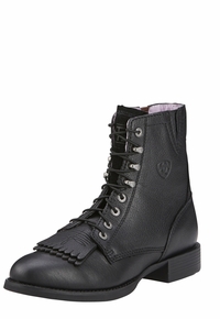 Women's Ariat Heritage Black Deertan Lacer II Boots 10002145