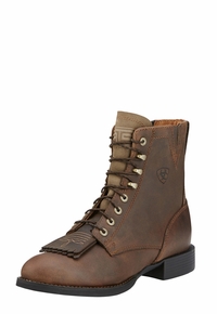 Women's Ariat Heritage Distressed Brown Lacer II Boots 10002147