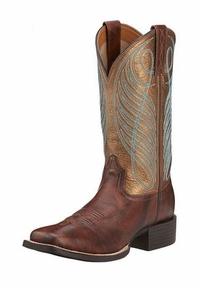 Women's Ariat Round Up Wide Square Toe Boots 10016317 ZDS