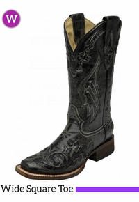 Women's Corral Black Snake Inlay Boots A2402