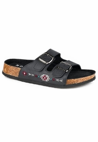Women�s Roper Delilah Black Sandal Aztec Stitch 0607-3734 BL