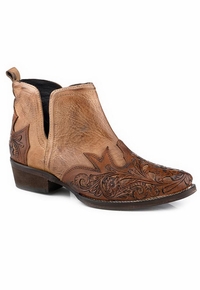 Women’s Roper Western Boots Addie Tooled Tan 09-021-0977-3593 TA