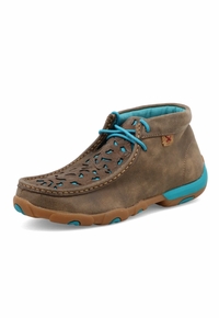 Women's Twisted X Bomber/Turquoise Chukka Driving Moccasins WDM0126