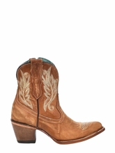 Corral Women's White Ankle Boot w/ Zipper A4218