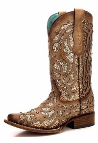 Womens Corral Orix Glitter Inlay & Studs C3275 CLEARANCE