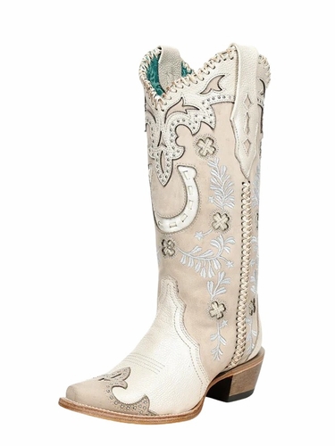 Womens Corral Overlay Embroidery & Handwoven Boots A5069