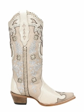 Womens Corral Overlay Embroidery & Handwoven Boots A5069