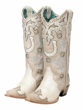 Womens Corral Overlay Embroidery & Handwoven Boots A5069