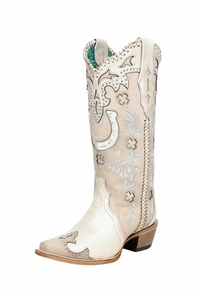 Womens Corral Overlay Embroidery & Handwoven Boots A5069