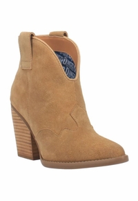 Womens Dingo Flannie Leather Bootie DI342 Natural