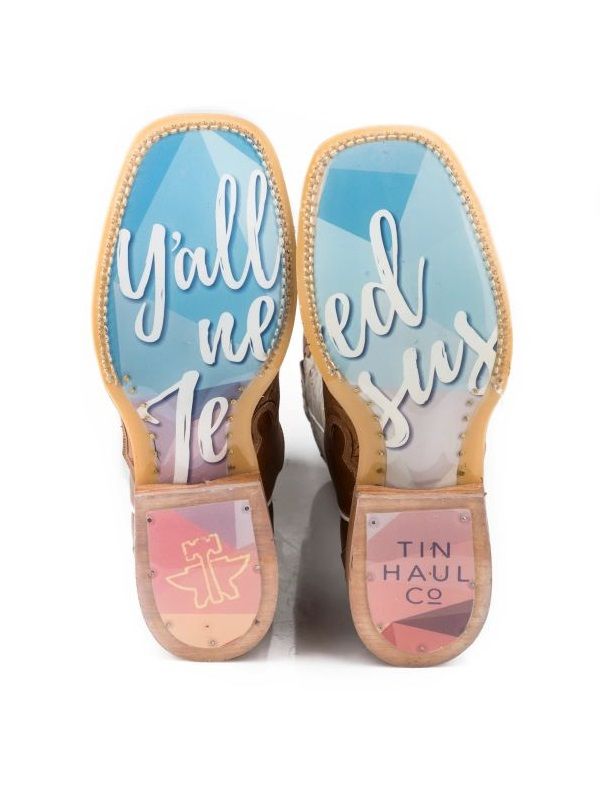 Womens Tin Haul Made in Heaven with "Y'all Need Jesus" Sole Boots 00771415