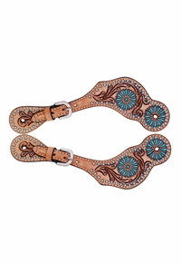 Womens Rafter T Zuni Spur Strap w Turquoise Sun Spots SS491