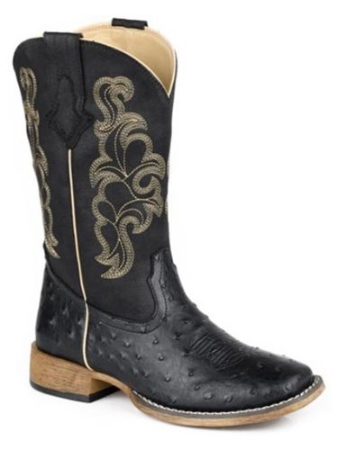 Womens Roper Cowboy Classic Ostrich Print Western Boots 1903-3744