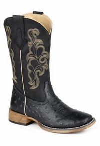 Womens Roper Cowboy Classic Ostrich Print Western Boots 1903-3744