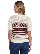 Womens Stetson Cotton Short Sleeve Crochet Sweater 0539-3007 WH